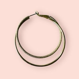 Gold Tone Twist Hoop Earrings